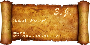Sabel József névjegykártya